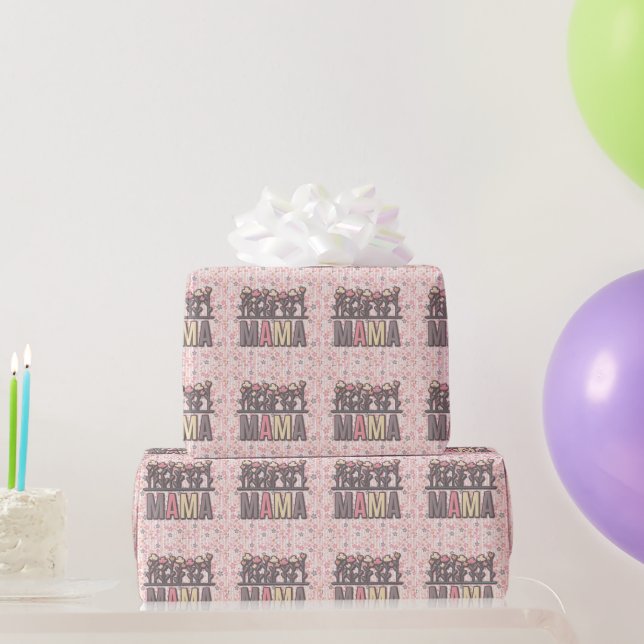 Floral Boho Mama  Wrapping Paper (Party Gifts)