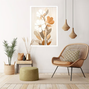 Floral Boho Mid Century Modern Print