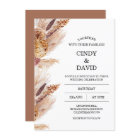 Floral Boho Pampas Grass Wedding Invitation