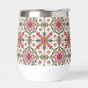 Floral Boho Pattern in Red, Pink & Teal