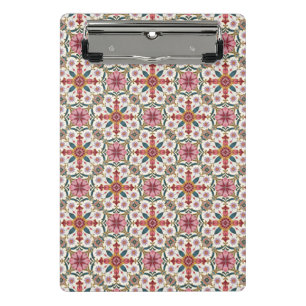 Floral Boho Pattern in Red, Pink & Teal Mini Clipboard
