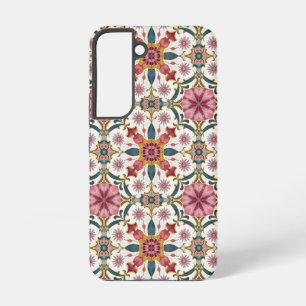 Floral Boho Pattern in Red, Pink & Teal Samsung Galaxy Case