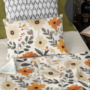 Floral Boho Pattern Warm Tones Pillowcase