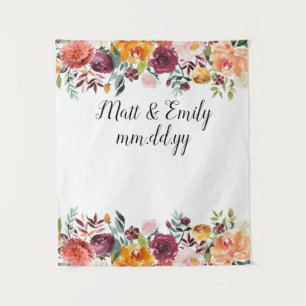 Floral Boho Photo Booth Prop Fall Wedding Backdrop Tapestry