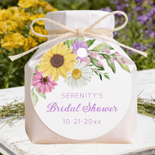 Floral Boho Sunflower Daisy Bridal Shower  Favour Tags