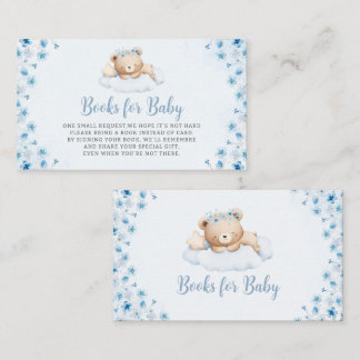 Floral Boho Teddy Bear Baby Shower Book Request Enclosure Card