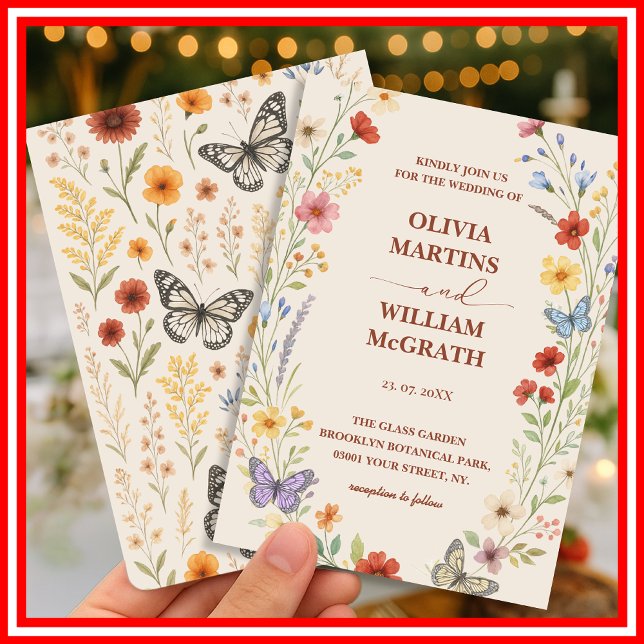 Floral Boho Terracotta Wedding Invitation (Creator Uploaded)