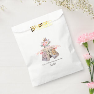 Floral Boho Tribal Teepee Wild One 1st Birthday Favour Bags