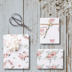 Floral Boho Valentines Day Wrapping Paper