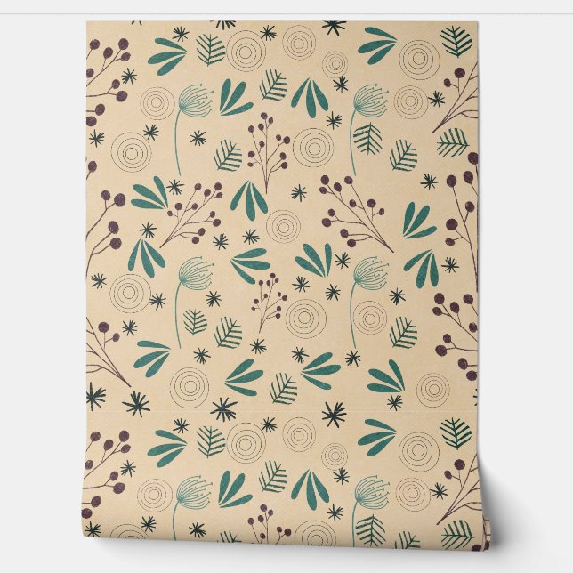 FLORAL BOHO VINTAGE WALLPAPER (Unrolling)