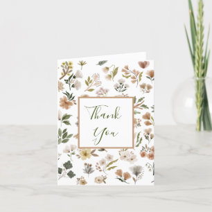 Floral Boho Watercolor Baby Shower Thank You Card