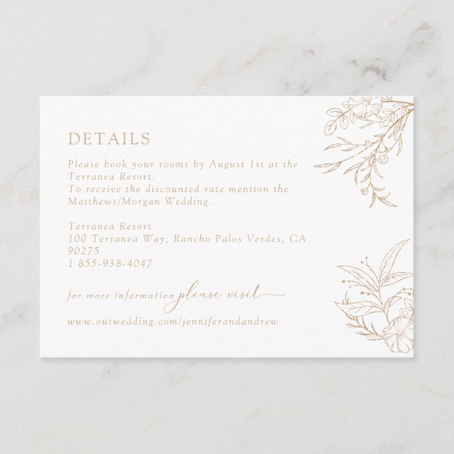 Floral Boho Wedding Details Enclosure Card (Front)