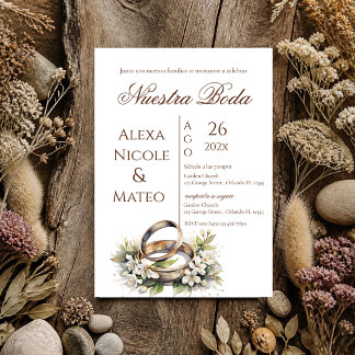 Floral Boho Wedding invitation Invitación