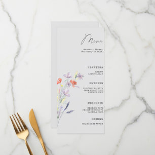 Floral Boho Wedding menu