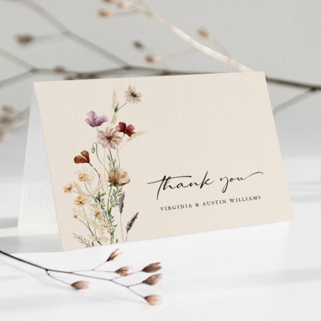 Floral Boho Wedding Thank You Card (Floral Boho Wedding Thank You Card
)