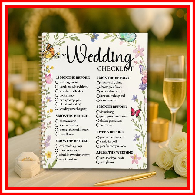 Floral Boho Wildflowers Wedding Checklist Planner (Creator Uploaded)