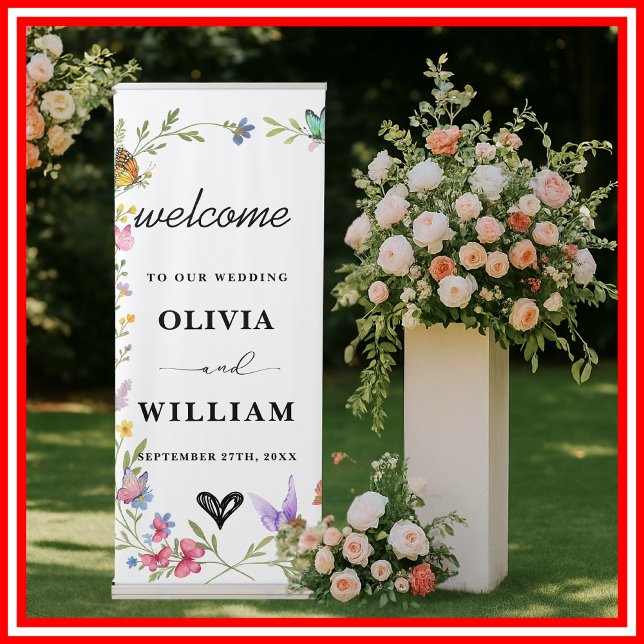 Floral Boho Wildflowers Wedding Welcome Sign (Creator Uploaded)