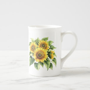 Floral bone china mug