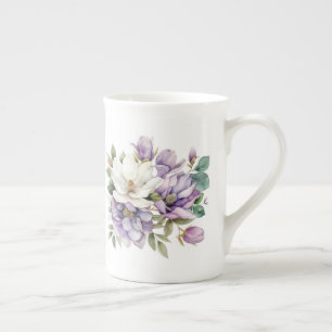 Floral bone china mug