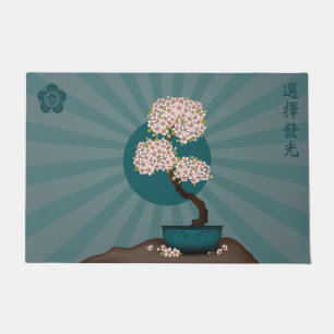 Floral bonsai "Choose to shine" Asian art Doormat