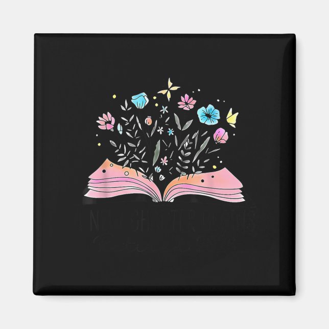 Floral Book A New Chapter Begins Retired 2026 Reti Magnet (Front)