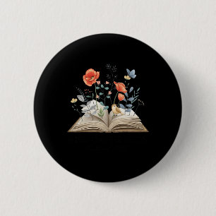Floral Book A New Chapter Begins Retired Teacher R 6 Cm Round Badge