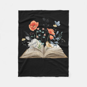 Floral Book A New Chapter Begins Retired Teacher R Fleece Blanket