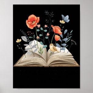 Floral Book A New Chapter Begins Retired Teacher R Poster