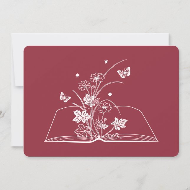 Floral Book Aesthetic Flower Invitation (Front)