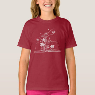 Floral Book Aesthetic Flower T-Shirt