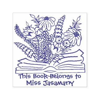 Floral Book Belongs to Customised Self-inking Stamp