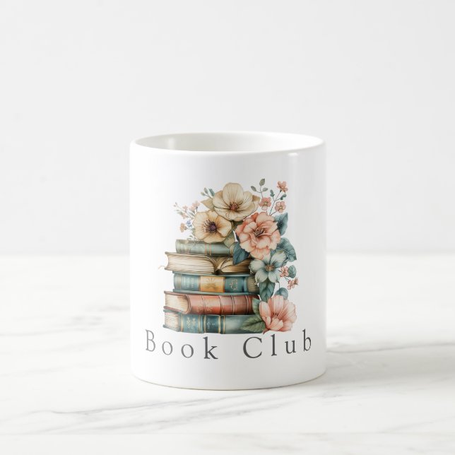Floral Book Club Invitation Coffee Mug (Center)