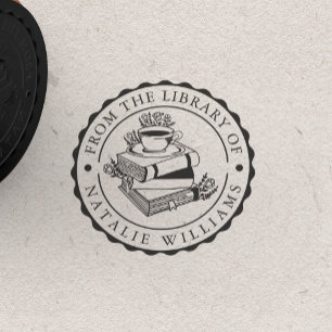 Floral Book Coffee Mug from the Library of Rubber Stamp