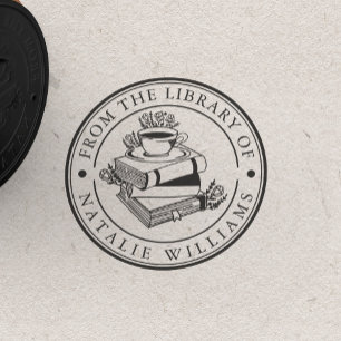 Floral Book Coffee Mug Moon from the Library of  Rubber Stamp