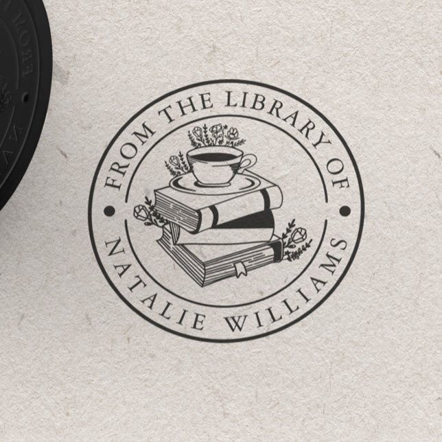 Floral Book Coffee Mug Moon from the Library of Rubber Stamp (Creator Uploaded)