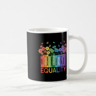 Floral Book Equality Human Rights, Social Justice Coffee Mug
