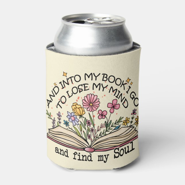 Floral Book Lover Can Cooler (Can Front)