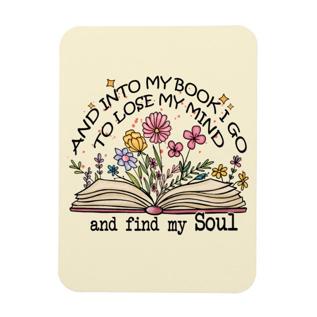 Floral Book Lover Magnet (Vertical)