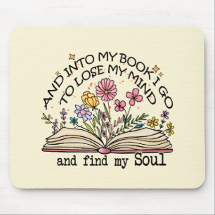 Floral Book Lover Mouse Mat