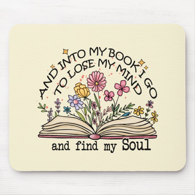 Floral Book Lover Mouse Mat (Front)