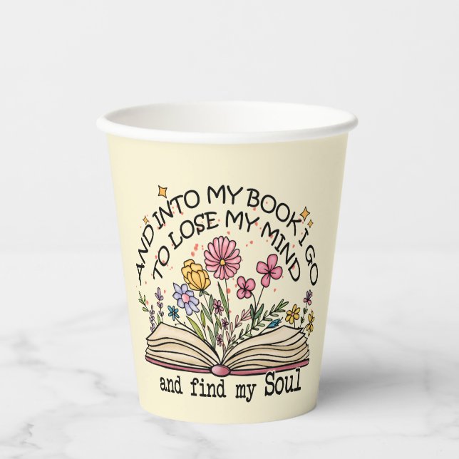 Floral Book Lover Paper Cups (Front)