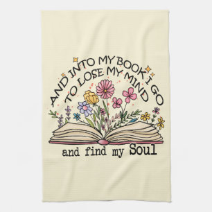 Floral Book Lover Tea Towel