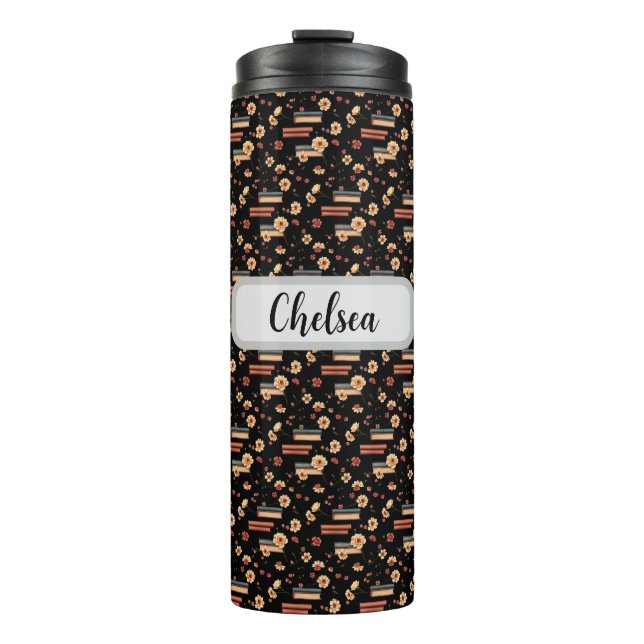 Floral Book Lover Thermal Tumbler (Front)