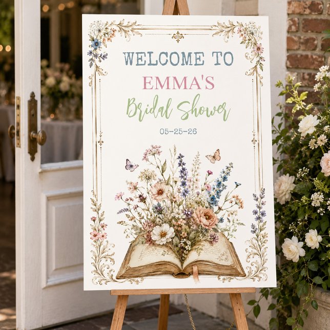 Floral Book Themed Welcome Sign (Creator Uploaded)
