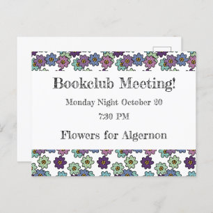 Floral Bookclub Reminder Postcard