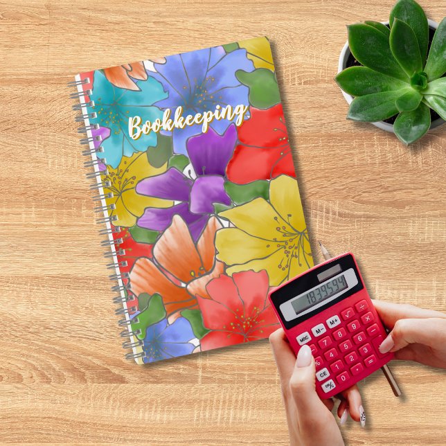 Floral Bookkeeping Expense Tracker Graph Notebook (Creator Uploaded)