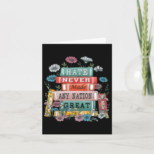 Floral Books Flower Anti Trump Democrat President Card