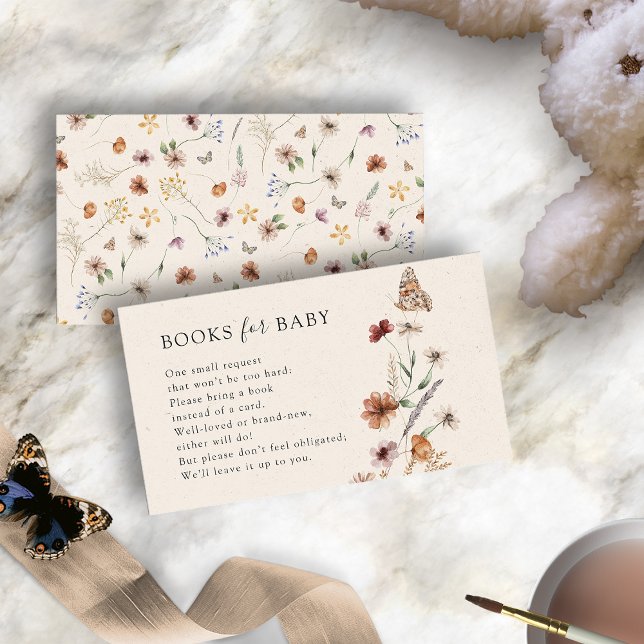 Floral Books for Baby Shower Enclosure Card (Floral Books for Baby Shower Enclosure Card with Butterfly by Painted Paperie
)