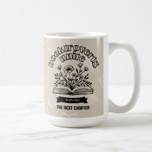 Floral "Booktroverts Unite" Coffee Mug