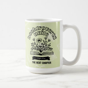 Floral "Booktroverts Unite" Coffee Mug